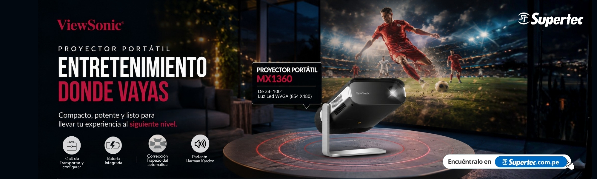 PROYECTOR PORTATIL VIEWSONIC MX1 360LUM
